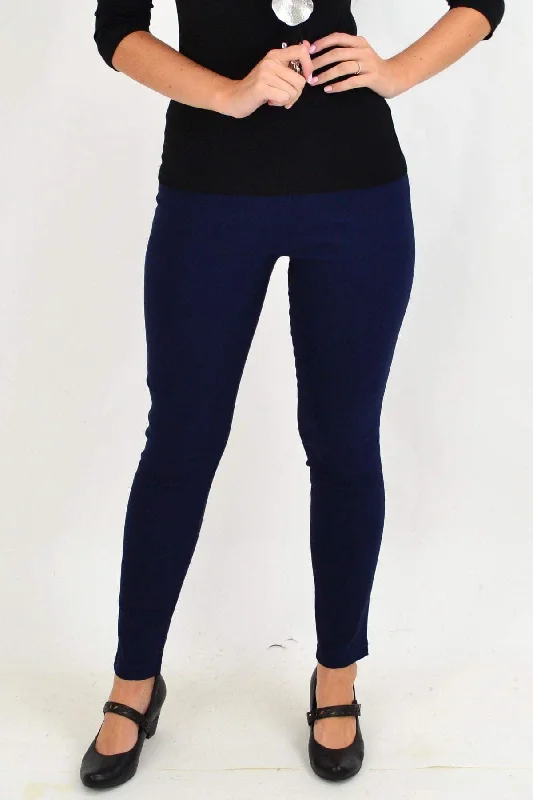 Classic Navy Pencil Leg Pull on Pants