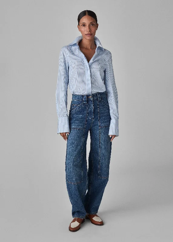 Denim Patch Pocket Pant - Indigo