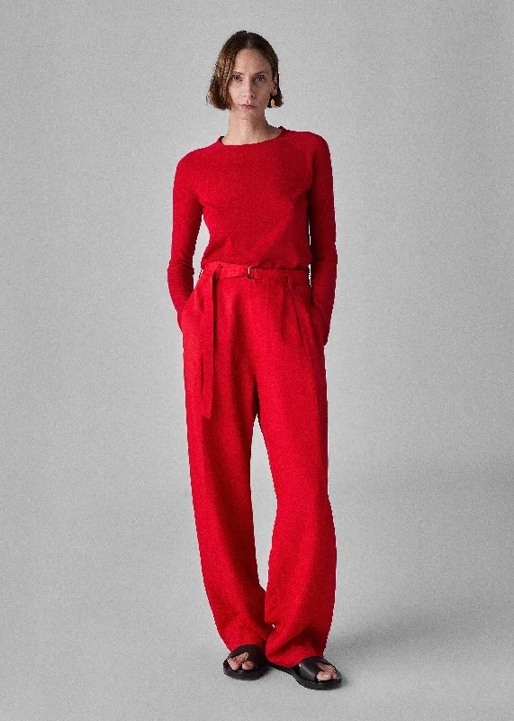 Drop Waist Evening Trouser - Red