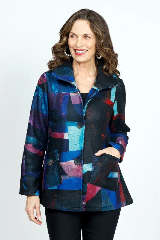 Frederique Abstract Print 2 Pocket Jacket