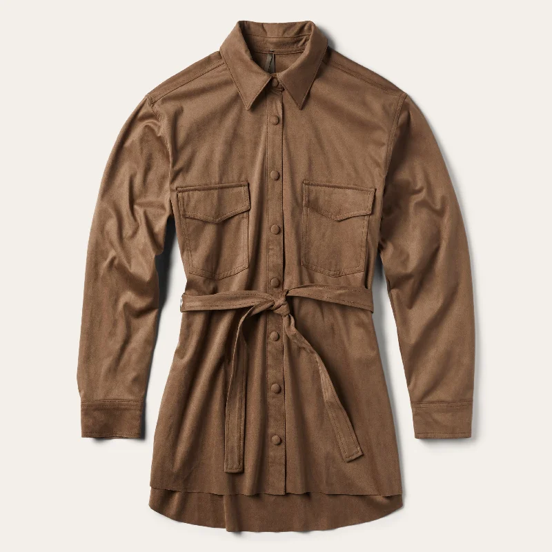 Khaki Suede Western Shirt