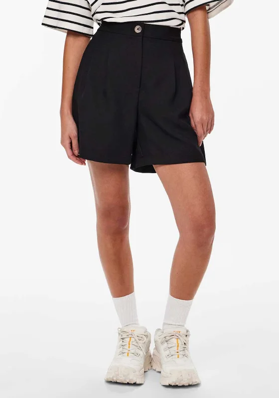 Pieces Neva Wide Shorts, Black