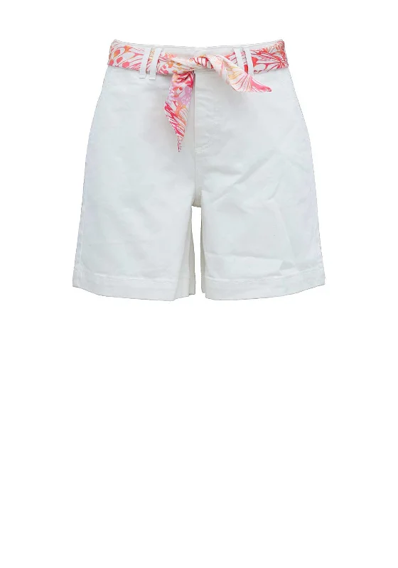 Vila Vanil Scarf Denim Shorts, Egret