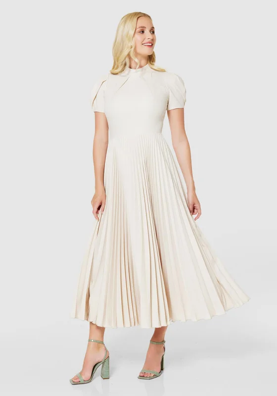 Closet London Pleated Midi Dress, Cream