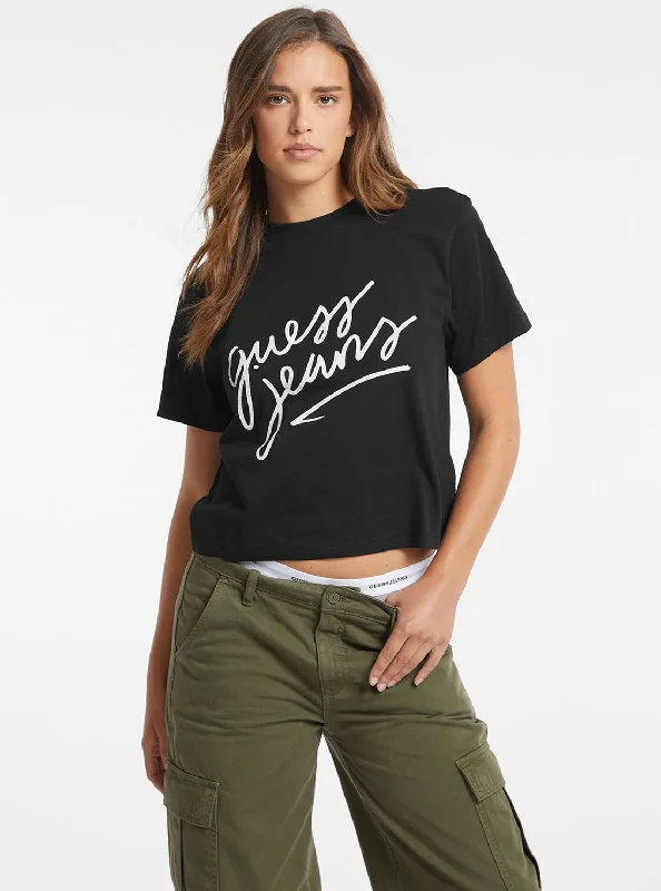 Guess Jeans Black Boxy Logo T-Shirt