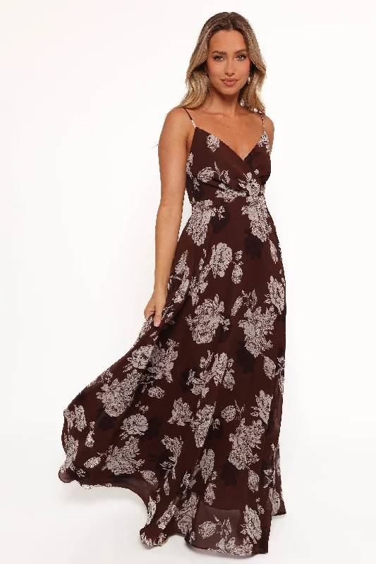 Madilyn Maxi Dress - Brown Floral