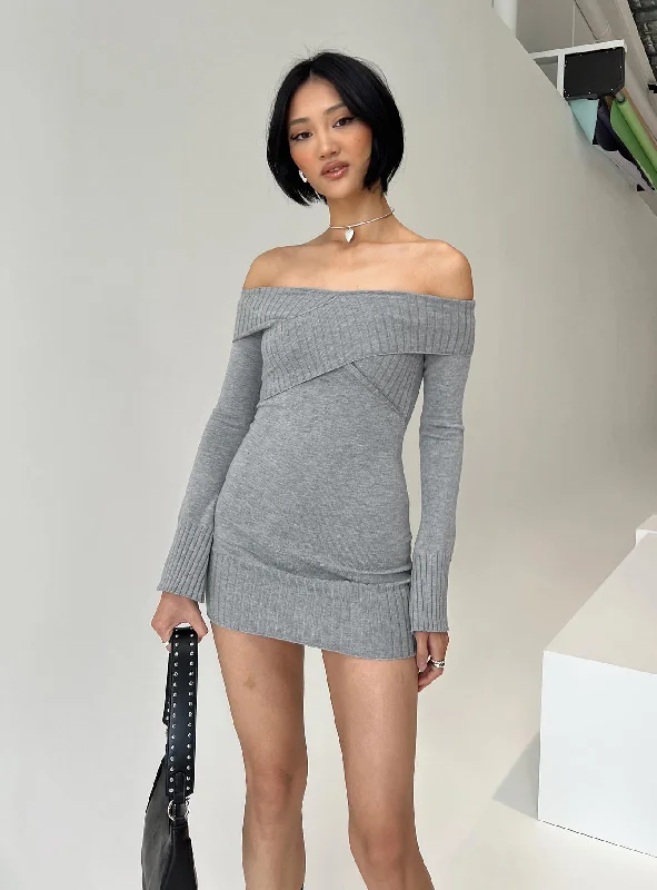 Mainey Long Sleeve Mini Dress Grey