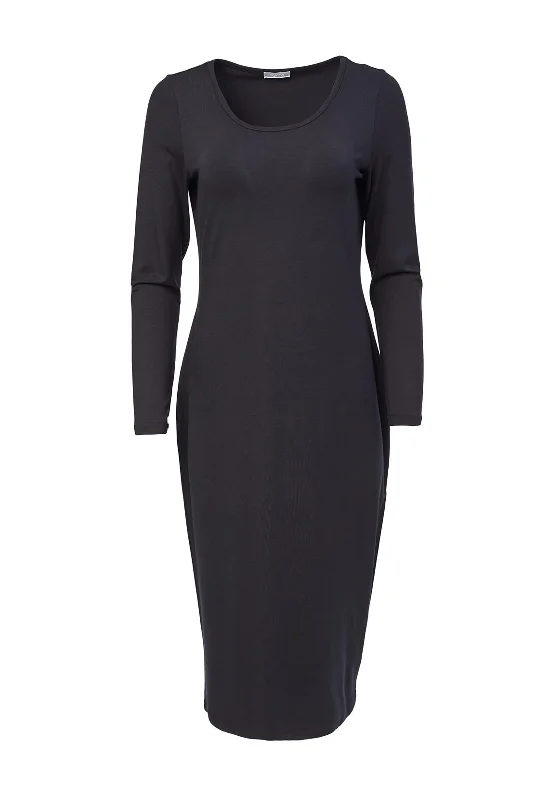 Naya Basic Jersey Midi Dress, Black