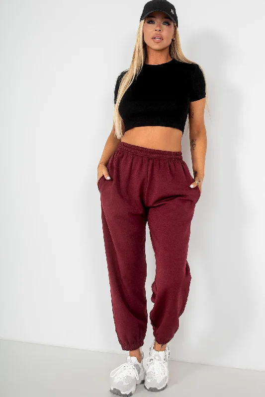 Olivia Burgundy Oversized Joggers