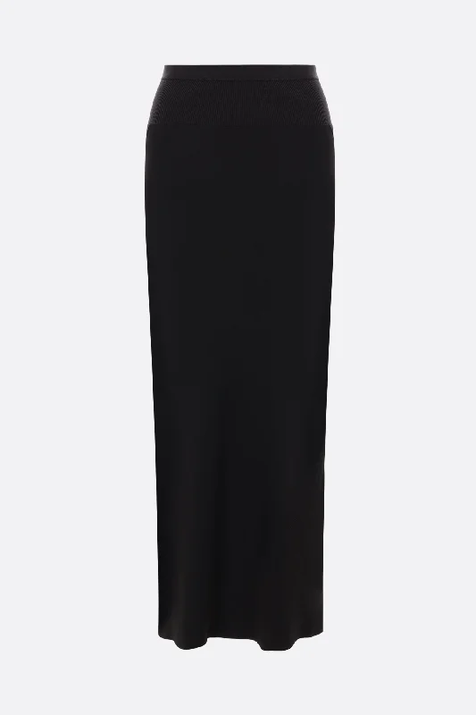 Bias crêpe midi skirt