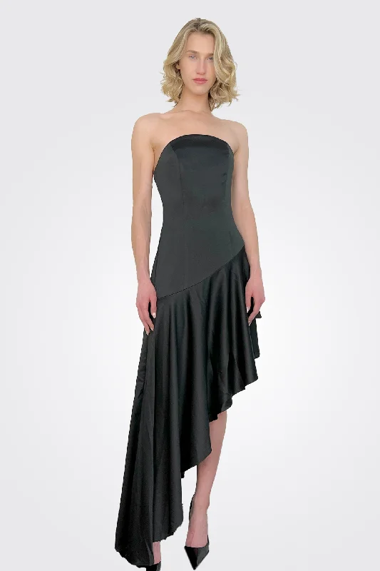 Saint Malo Asymmetrical Dress - Black