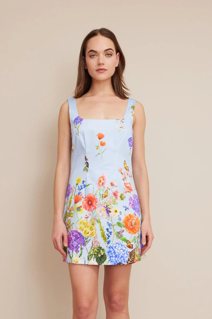 Sandra Dress - Bloom Border Serenity