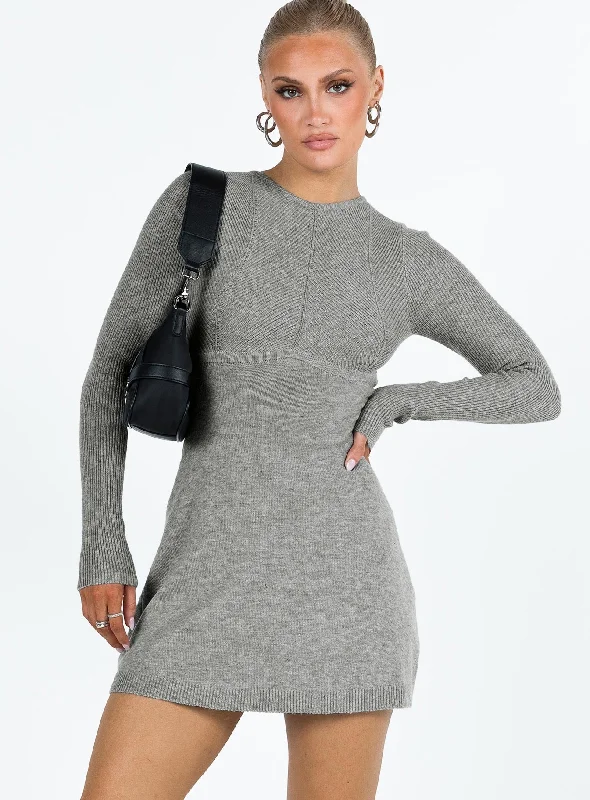 Tomer Knit Mini Dress Grey