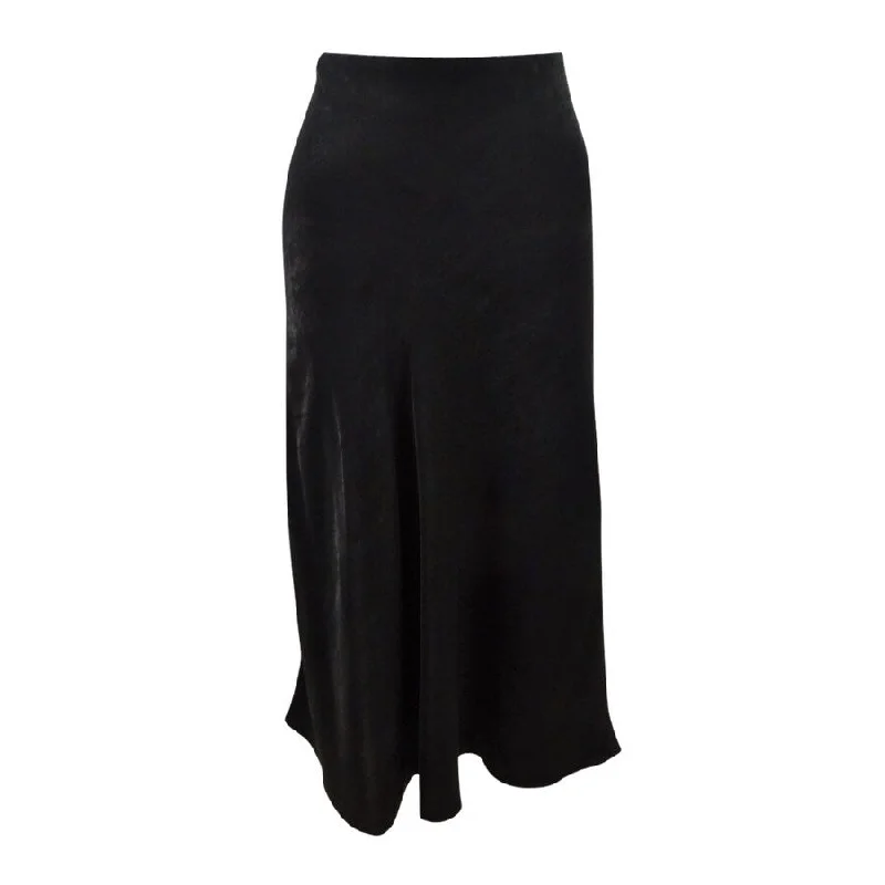 Bar III Women's Shimmer Midi Skirt (L, Black)