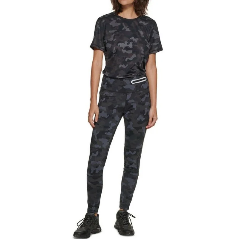 Bass Outdoor Women's Camo Print Fastline Trail Leggings Black Size X-Large