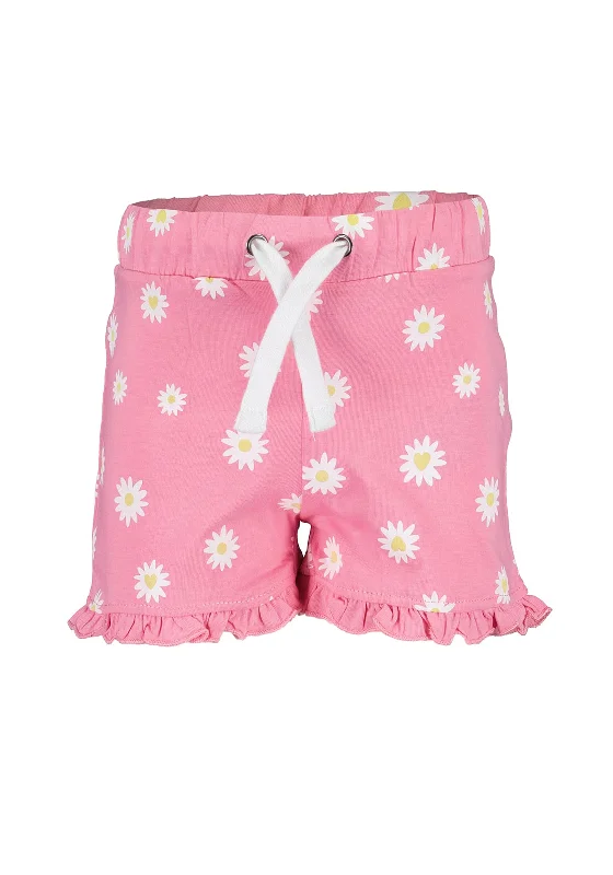 Blue Seven Girl Floral Frill Short, Pink