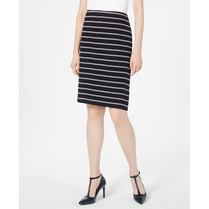 Calvin Klein Women's Striped Pencil Skirt Dark Blue Size 6