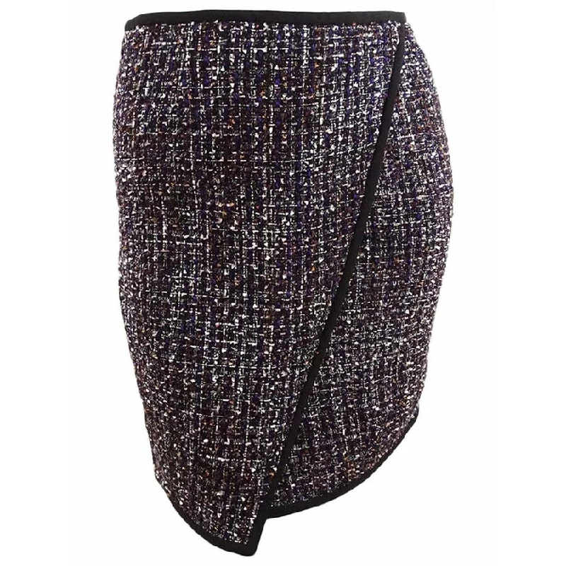 Calvin Klein Women's Tweed Front-Overlap Skirt