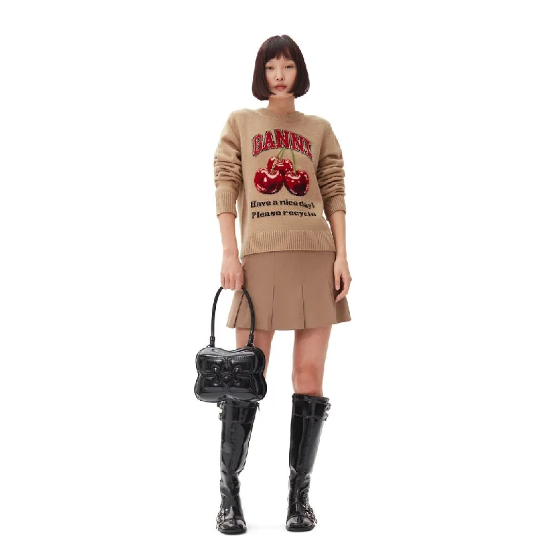 Cherry Graphic O-Neck Pullover (Safari)