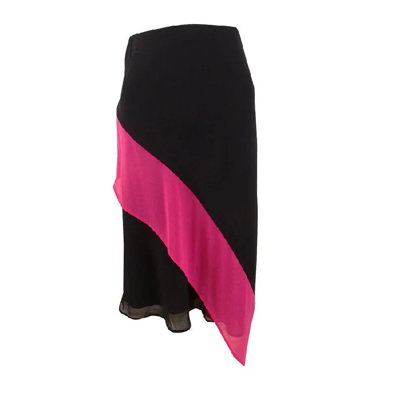 DKNY Women's Colorblocked Asymmetrical Skirt