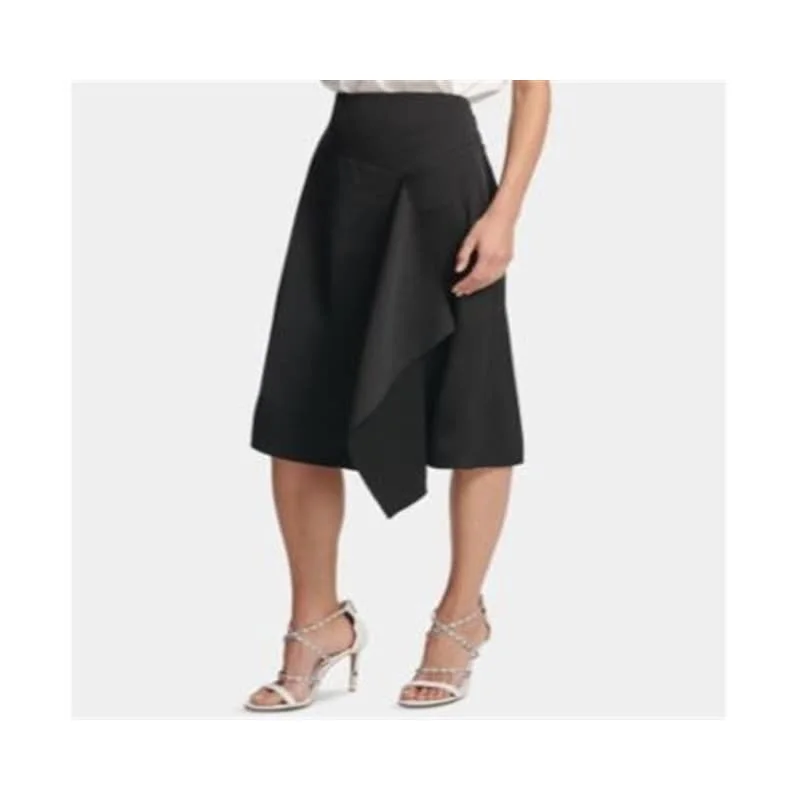 DKNY Women's Ruffled Skirt Black Size 8