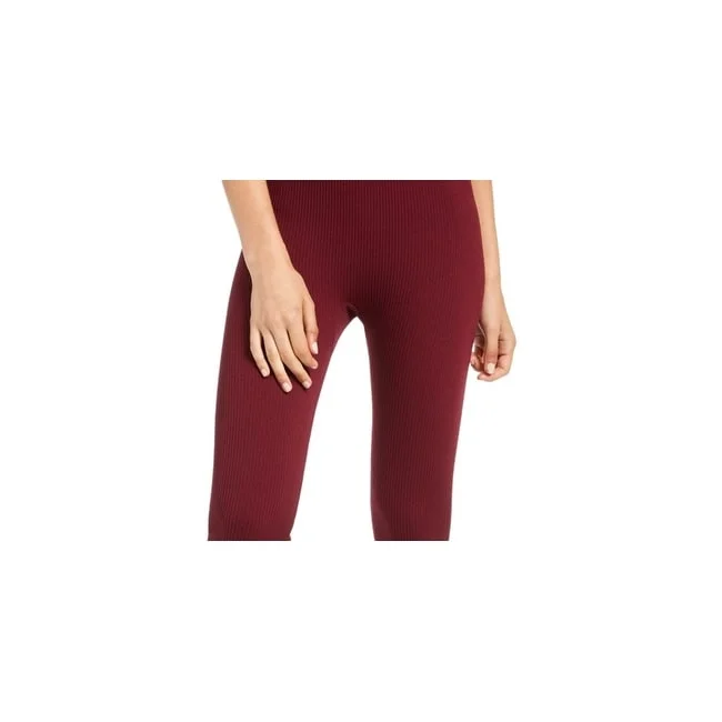 Hippie Rose Junior's Fleece Lined Leggings Wine Size X-Small