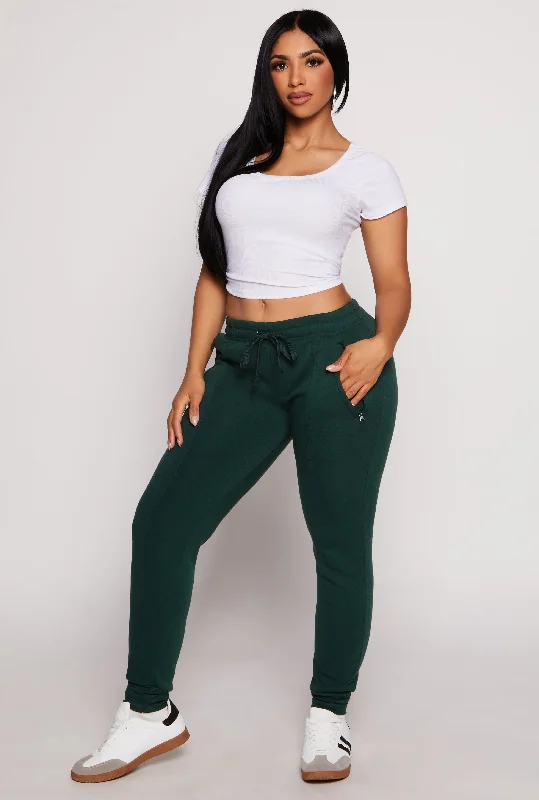 Fleece Pintuck Drawstring High Waist Joggers