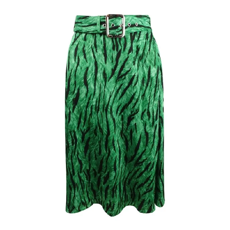 INC International Concepts Women's Belted Printed Midi Skirt