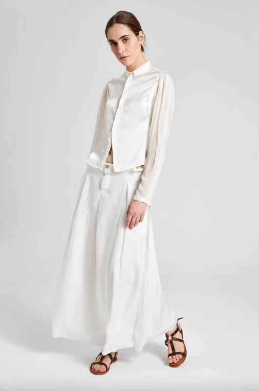 Long Silk Skirt - Original Off White