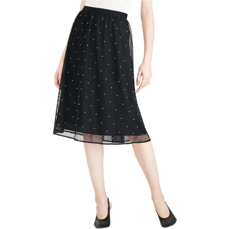 Maison Jules Womens Pearl Midi Tulle Skirt