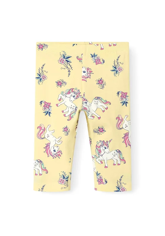 Name It Mini Girl Vivian Capri Unicorn Legging, Double Cream