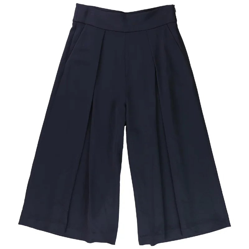 Ralph Lauren Womens Pleated Casual Wide Leg Pants, Blue, 6