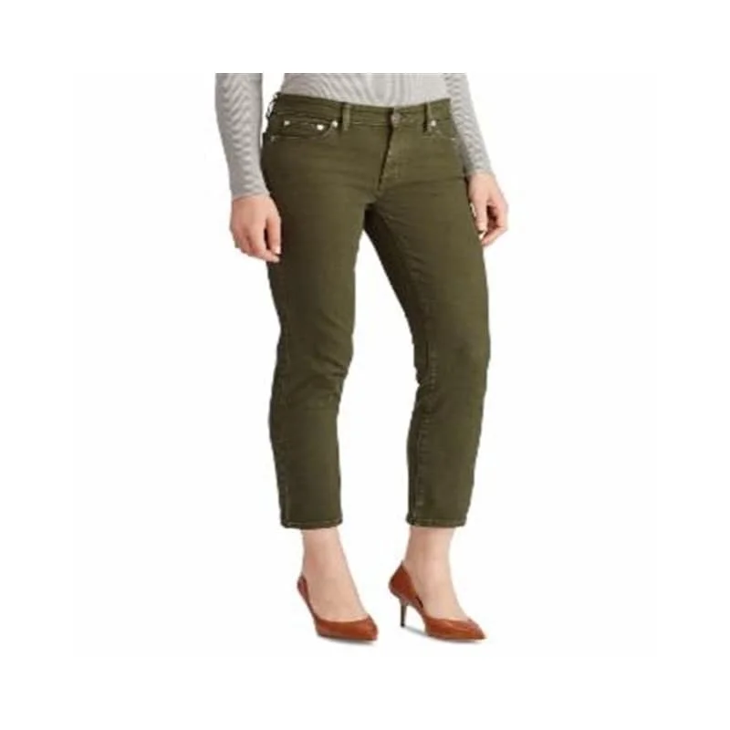 Ralph Lauren Women's Premier Straight Ankle Jeans Green Size 4