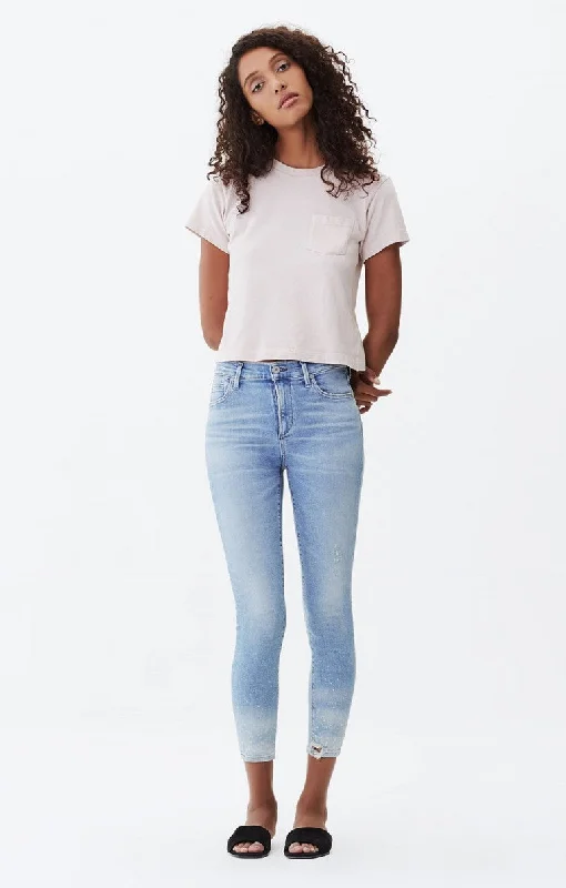 Rocket Crop High Rise Skinny - Waterfall