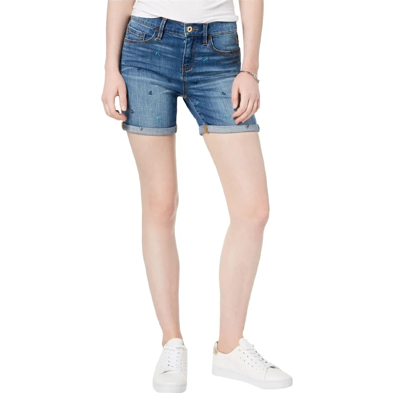 Tommy Hilfiger Womens Anchor Casual Denim Shorts, Blue, 6