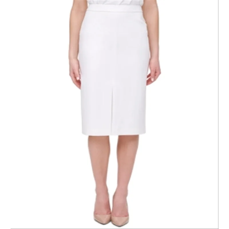 Tommy Hilfiger Women's Front-Slit Pencil Skirt White Size 0