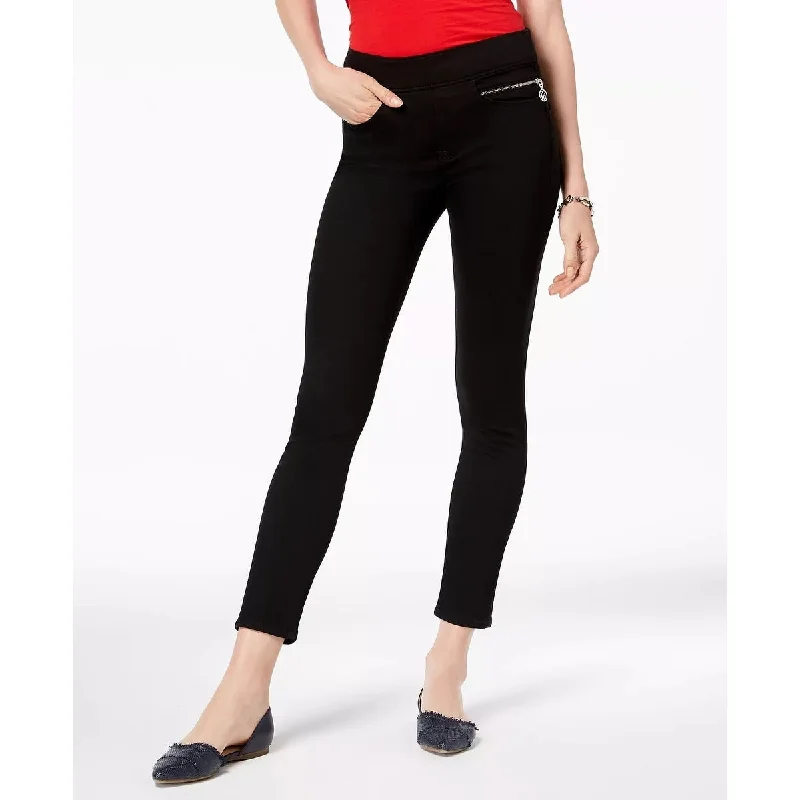 Tommy Hilfiger Women's Gramercy Pull-On Skinny Jeans Black Size 8