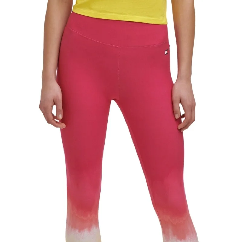 Tommy Hilfiger Women's Ombre Length Leggings Pink Size Medium