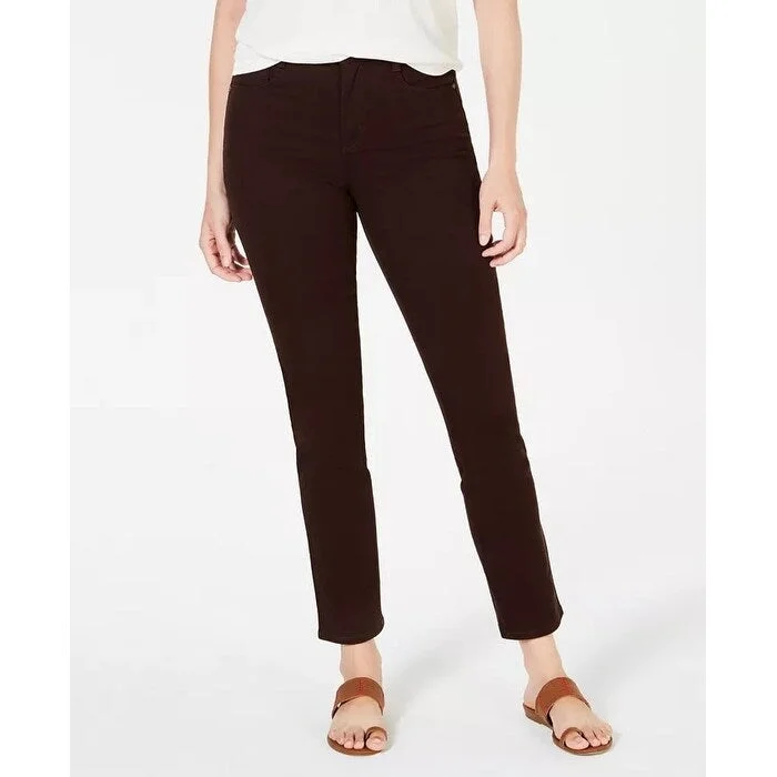 Style & Co Women's Tummy-Control Slim-Leg Jeans Brown Size 10 - 10 S